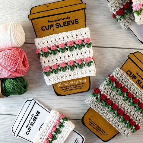 Cup Cozy Crochet, Cup Cozy Crochet Pattern, Crochet Mug Cozy, Crochet Cup Cozy, Cup Sleeves, Cozy Crochet Patterns, Crochet Cozy, Crochet Shop, Cozy Crochet