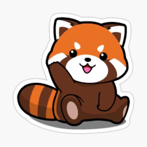 Panda Stickers, Telegram Channel, Red Panda, Cute Panda, White Ink, Red