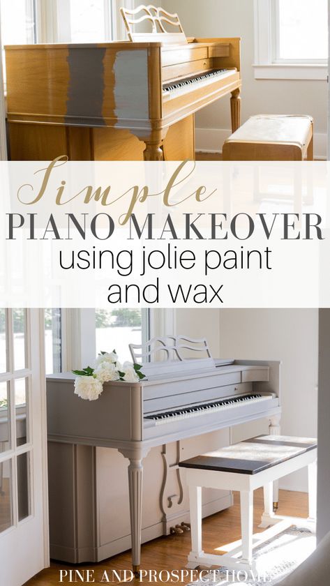 Refinish Piano Ideas, Update Old Piano, Refinishing Piano Ideas, Diy Piano Painting, Refinish A Piano, Piano Refinishing Ideas, Paint Piano Ideas, Refinishing A Piano, How To Paint A Piano