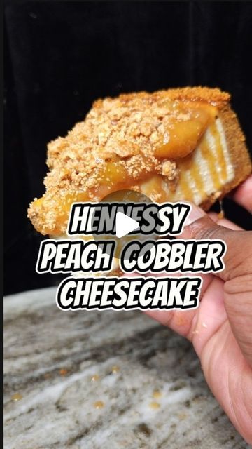 Mini Peach Cobbler Cheesecake, Peach Cobbler Cheesecake Cupcakes, Hennessy Cheesecake, Peach Cobbler Cheesecake Cones, Bourbon Peach Streusel Cheesecake, Hennessy Peach Cobbler Cheesecake, Bourbon Peach Cobbler Cheesecake, Cinnamon Toast Crunch Cheesecake, Peach Cobbler Cheesecake Recipe