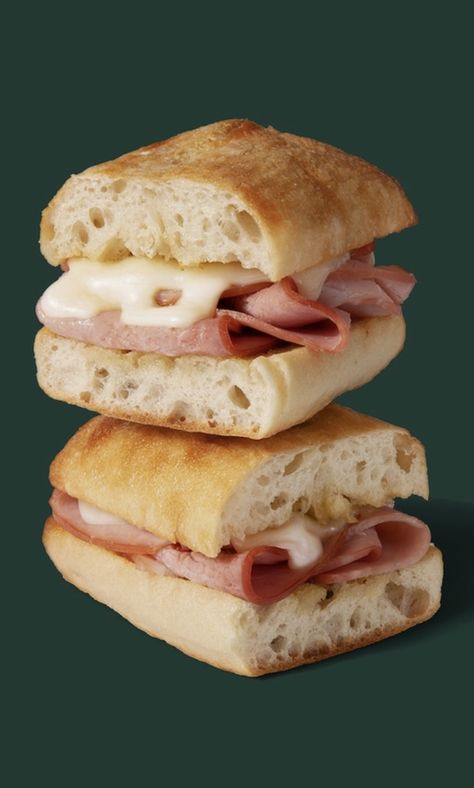 Starbucks Ham and Swiss Panini Ham And Swiss Panini, Starbucks Panini, Healthy Panini, Ham And Swiss Sandwiches, Starbucks Lunch, Starbucks Sandwiches, Delicious Discoveries, Starbucks Breakfast, Ham And Swiss