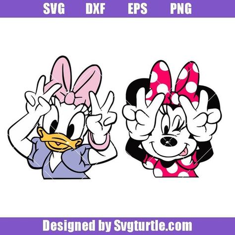 Ariel Svg, Daisy Disney, Minnie Y Daisy, Minnie And Daisy, Minnie Mouse Svg, Scrapbook Overlay, Princess Half Marathon, Diy Disney Shirts, Minnie Party