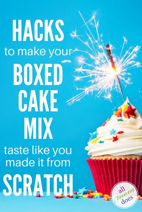 Hacks to Make Your Cupcakes Taste Amazing | AllMomDoes Make Cake Mix Taste Homemade, Cake Mix Hacks, Cake Mix Cupcakes, Moist Cupcakes, Recipe Hacks, Funfetti Cake Mix, Boxed Cake, Cake Mixes, Lemon Cake Mixes