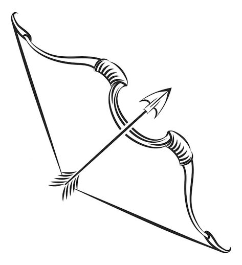 Archery Sketch Drawings, Simple Bow And Arrow Drawing, Arrow And Bow Drawing, Archery Bow Design, Archery Sketch, Bow And Arrow Sketch, Archer Sketch, Archery Illustration, Bow And Arrow Art