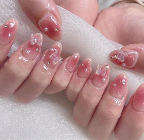 Fake Nails Designs, Asian Nails, Hello Nails, Hippie Nails, Beauty Nails Design, Nail Jewels, Casual Nails, Blush Nails, Pretty Gel Nails