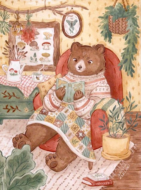 Cozy Animals, Lemonade Illustration, Cozy Art, Storybook Art, Inspirational Illustration, Illustration Agency, Cute Illustrations, Fairytale Art, Bear Art