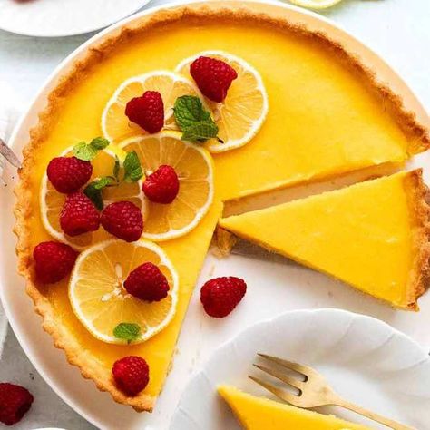 French Lemon Tart Recipe, Duck Confit Recipe, Tart Shells Filling, Confit Recipes, Lemon Tart Recipe, French Tart, Lemon Curd Filling, Recipetin Eats, Recipe Tin