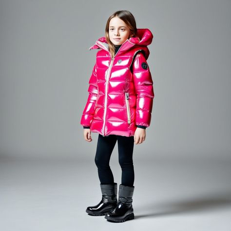 Urban Puffer Jacket With Double-lined Hood For Outdoor Activities, Hot Pink Puffer Jacket, Neon Pink Puffer, Purple Puffer Coat, Puffy Jacket Women, Girls Puffer Jacket, Puffy Jacket, Image Generator, Social Media Posts