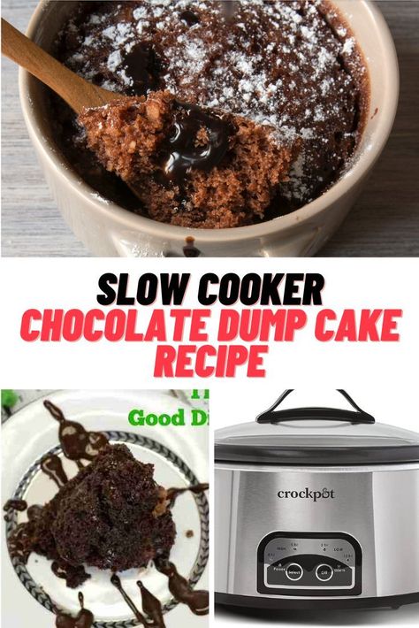 Crockpot Chocolate Dump Cake Recipe #Crockpot #SlowCooker #Chocolate #DumpCake #Recipes #Dessert Slow Cooker Chocolate Dessert Recipe. Crock Pot Chocolate Cake, Crockpot Chocolate Dump Cake, Slow Cooker Dump Cake, Dump Cake Crockpot, Quick Cupcake Recipe, Crockpot Chocolate Cake, Slow Cooker Cake Recipes, Dump Cake Recipes Chocolate, Crockpot Chocolate