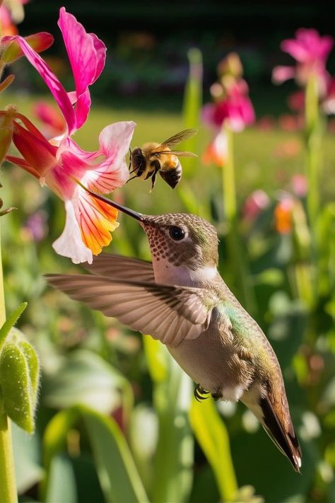 Hummingbird Aesthetic, Hummingbird Flower Tattoos, Vintage Aesthetic Stickers Printables, Hummingbird Migration, Hummingbirds Photography, Birds Photography Nature, What Is A Bird, Colored Pencil Artwork, Hummingbird Flowers