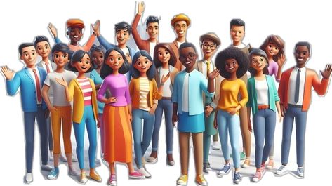 A diverse group of animated 3D people in vibrant outfits | Premium AI-generated image Diverse Group Of People, 3d People, Vibrant Outfits, Free Business Card Mockup, Group Of People, Flyer Maker, Business Card Maker, Card Banner, Poster Invitation