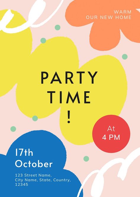 Housewarming Party Invitations, Invitation Card Template, Aesthetic Template, Psd Template Free, Blank Space, Housewarming Party, Invitation Card Design, Event Poster, Best Templates