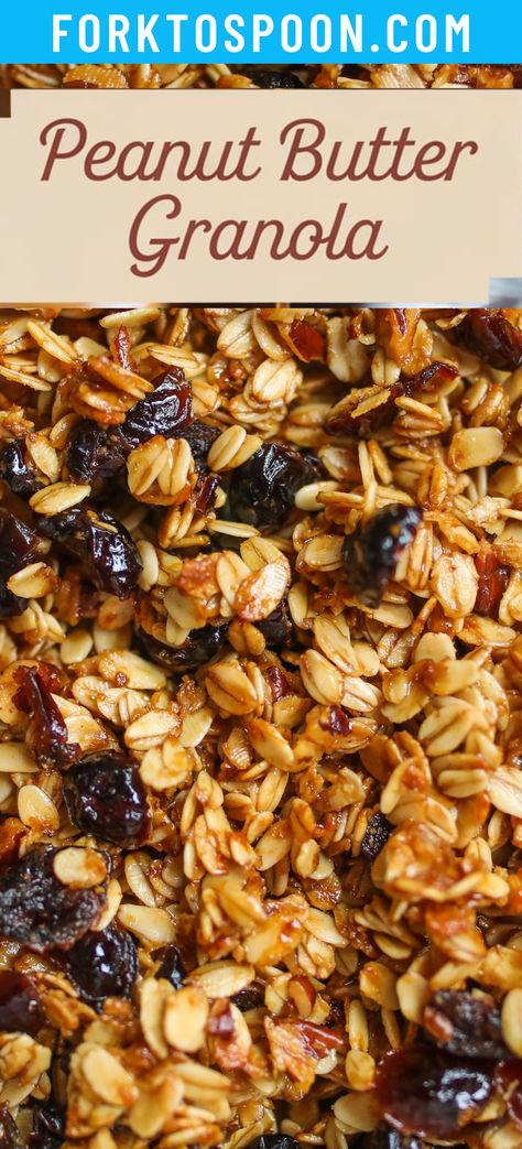 Peanut Butter Granola with Chocolate Chips is a quick and healthy breakfast that you can prep in advance. Made with no refined sugar and packed with wholesome ingredients, it’s the perfect way to kickstart your busy day. My kids love it in fruit and yogurt parfaits or simply with cold milk—homemade is always the best choice! | #recipes #breakfast #healthy #healthyrecipes #peanutbutter #chocolate #healthybreakfast #kidfriendly Peanut Butter Chocolate Chip Granola, Peanut Butter Granola Recipe, Chocolate Chips Recipe, Healthy Granola Recipe, Chocolate Chip Granola, Fruit And Yogurt Parfait, Quick And Healthy Breakfast, Fruit And Yogurt, Yogurt Parfaits