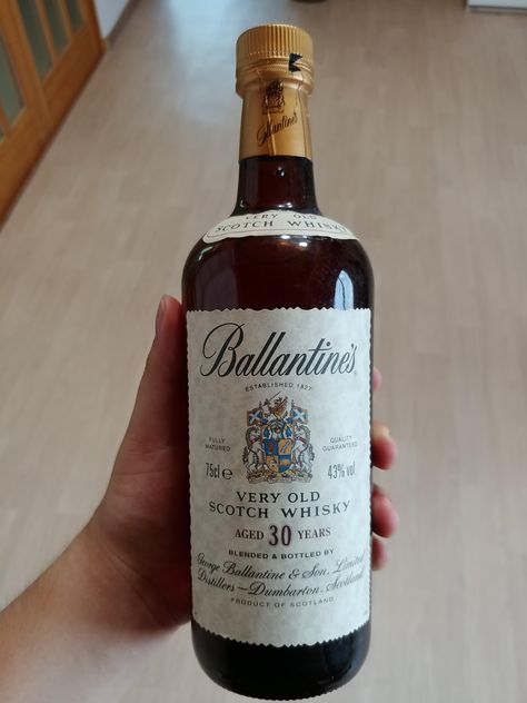 This 30 year old Ballentine whiskey my uncle bought 30 years ago Ballentine Whisky, My Uncle, 30 Years Old, Scotch Whisky, Macallan Whiskey Bottle, 30 Years, Whiskey Bottle, Vodka, Whiskey