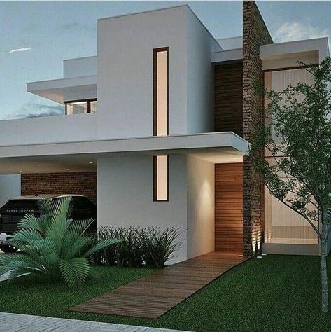 Home Designs Exterior, A Modern House, Minecraft House, Minimalist House Design, House Front Design, Modern House Plans, House Architecture Design, House Goals, Facade Design