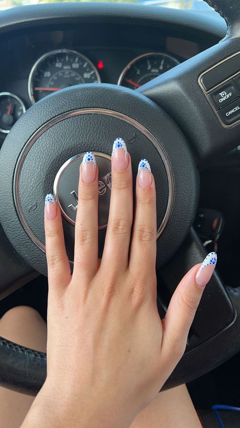 Europe Acrylic Nails, Mediterranean Blue Nails, White Nails Blue Design, Europe Nails Travel, Nails For Europe Trip, Nails For Italy, European Summer Nails, Greece Nail Ideas, Mamma Mia Nails