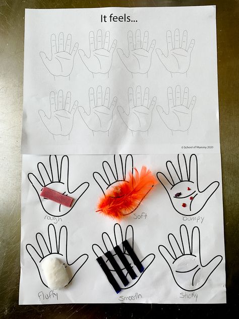 Sense Of Touch Craft, Senses Crafts For Toddlers, Sense Of Touch Activities Preschool, Sense Of Touch Worksheet, Senses Art, Project Science, 5 Senses Activities, Senses Preschool, No Prep Activities