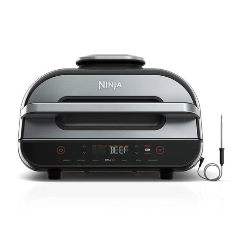 This Top-Rated Ninja Indoor Grill Is a Weeknight Hero When It's Too Cold to Cook Outside Parrilla Interior, Indoor Electric Grill, Indoor Grills, Large Family Meals, Indoor Grill, Grill Plate, Grill Grates, Electric Grill, Ninja Foodi