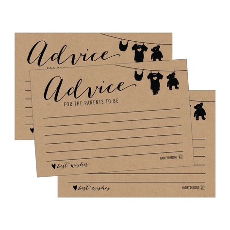 PRICES MAY VARY. Perfect keepsake; These advice cards are thick & sturdy. The cards will last for years, compare it to other cards printed on flimsy paper. For fun, put them in a scrapbook & re-read the advice cards every birthday! Impress your guests & help them have fun; These can be handed out as a game during a baby shower, gender reveal party & any get together to celebrate the arrival of the new baby. Easy to write on; Thick high quality cardstock makes them easy to write on compared to ot Couples Gender Reveal, Camouflage Baby Shower, Parent Advice Cards, Baby Shower Card Message, Baby Shower Card Sayings, February Baby Showers, Baby Shower Messages, Luxury Baby Shower, Game Activities