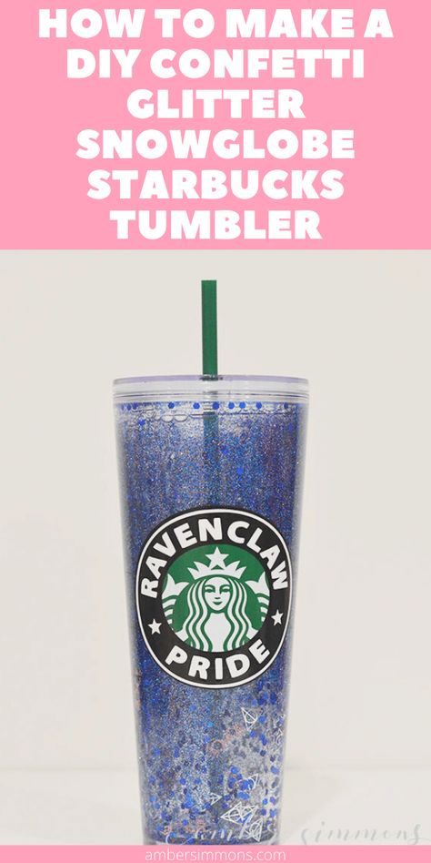 How to Make a DIY Confetti Glitter Snowglobe Starbucks Tumbler - Amber Simmons Diy Confetti, Custom Confetti, Custom Starbucks Cup, Starbucks Tumbler, Diy Cups, Glitter Diy, Custom Cups, Glitter Cups, Tumbler Cups Diy