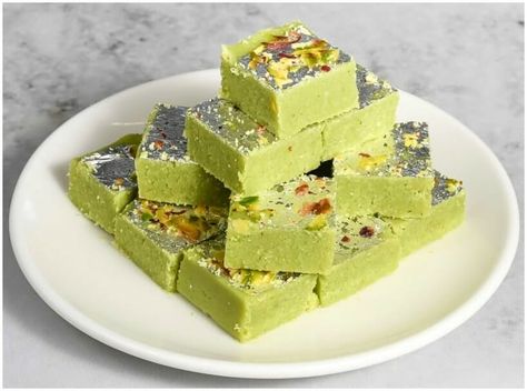 Learn how to make Pista Burfi at home. Get cooking with our easy Pista Burfi recipe and enjoy a delicious Pista Burfi with family & friends. Pista Burfi Pista Barfi, Burfi Recipe, Traditional Sweets, Types Of Desserts, Vegetarian Fast Food, Sweet Dishes Recipes, Indian Dessert Recipes, Indian Sweet, Green Food Coloring