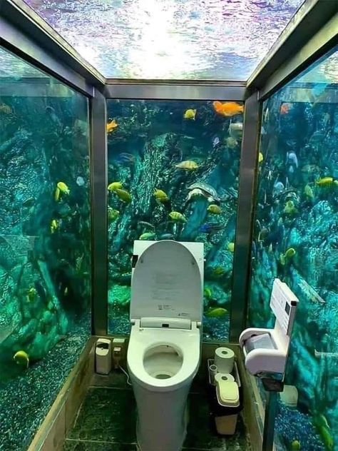 Fun Bathroom Decor, Lavish Living Room, Aquarium Architecture, Kolam Koi, Home Designs Exterior, Amazing Aquariums, Cool Fish Tanks, Bawah Air, Interior Design Per La Casa