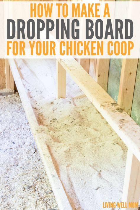 Save time and effort with this simple dropping board concept for your chicken coop. Find out how to build it and the "secret" that makes it work so well! Building Chicken Coop, How To Keep Chickens, Easy Diy Chicken Coop, Chicken Coop Designs Diy, Chicken Roost, Small Chicken Coops, Cute Chicken Coops, Easy Chicken Coop, Chicken Poop