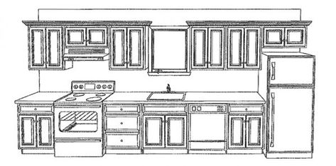 Kitchen Stove Placement Layout, Small Kitchen Layout Single Wall, Small Kitchen Ideas Layout Rectangle, Kitchen Layout Single Wall With Island, All Appliances On One Wall Kitchen, Kitchen On One Wall Layout, Small Single Wall Kitchen Ideas, One Wall Kitchen Cabinets Layout, 1 Wall Kitchen With Island Layout