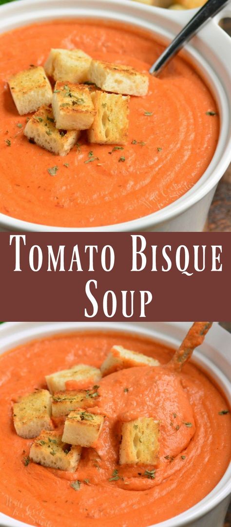 Tomato Bisque Recipe, Cold Weather Soup, Tomato Bisque Soup, Bisque Soup Recipes, Soup Tomato, Will Cook For Smiles, Bisque Soup, Bisque Recipe, Cold Weather Food