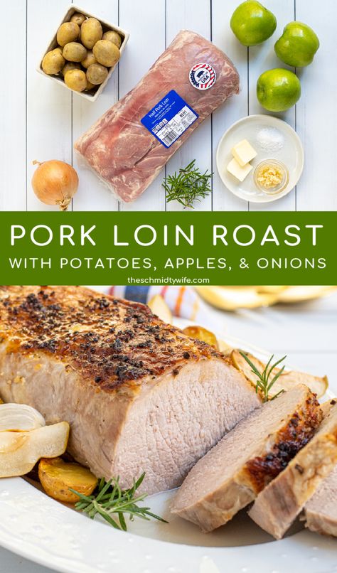 Pork Loin With Apples In Oven, Pork Loin And Apple Recipes, Pork Loin And Apples In Oven, Pork Loin Potatoes Carrots Oven, Pork Loin Recipes With Apples, Roast Pork Loin With Apples, Pork Roast With Apples And Onions, Pork Loin With Apples And Onions, Pork Loin And Potatoes Oven