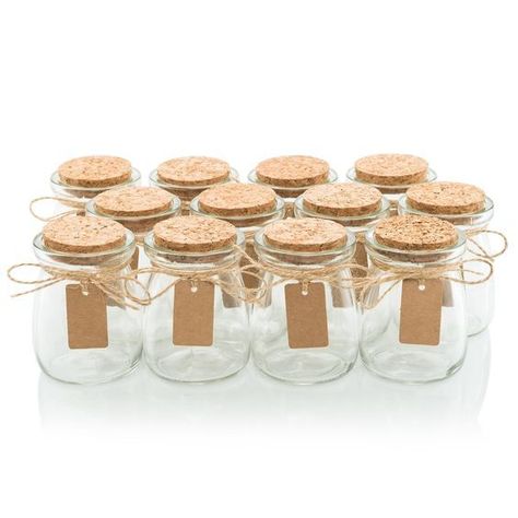 Mason Jar Wedding Favors, Affordable Wedding Favours, Wedding Favour Jars, Favour Jars, Soya Mumu, Small Glass Jars, Small Glass Bottles, Glass Bottles With Corks, Glass Milk Bottles