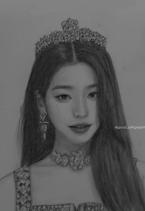 Wonyoung Sketch Pencil, Drawings Of Kpop Idols, Wonyoung Drawing Pencil, Kpop Idols Drawing Pencil, Realistic Drawings Of People Portraits, How To Draw Kpop Idols, K-pop Drawing, Wonyoung Sketch, Kpop Idols Sketch