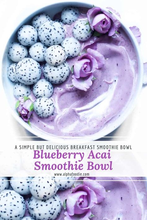 This purple acai smoothie with subtle lavender extract and blueberries is perfect for a morning treat- With added spinach for amazing nutritional benefits Colorful Smoothie Bowls, Everyday Smoothie, Acai Recipes, Acai Bowl Recipe, Smoothie Bowls Recipe Easy, Yummy Breakfast Smoothies, Cleaning Eating, Smoothie Bowl Recipe Healthy, Bowl Recipes Easy