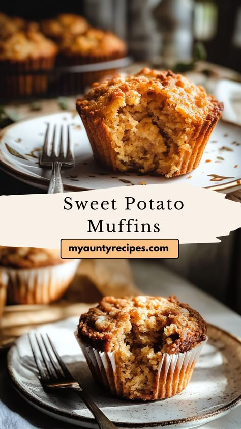 Packed with sweet potato and warm spices, these Fall Sweet Potato Muffins are a tasty treat for chilly mornings. Easy to make and perfect for fall recipes, they’re a wholesome, delicious way to enjoy the flavors of autumn! Potato Muffins Recipe, Healthy Sweet Potato Muffins, Healthy Fall Meals, Potato Recipes Healthy, Sweet Potato Muffin Recipe, Potato Hummus, Potato Nachos, Sweet Potato Recipes Healthy, Canning Sweet Potatoes