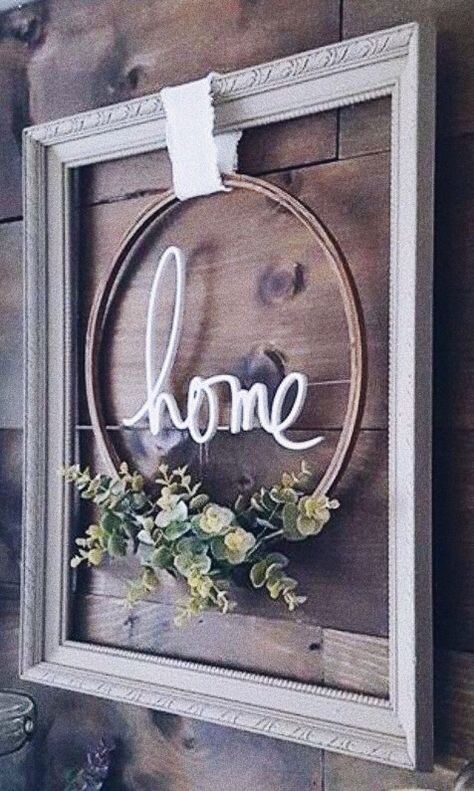 Diy Farmhouse Decoration, Koti Diy, Empty Frame, Picture Frame Crafts, Decoration Shabby, Diy Wand, Empty Frames, Farmhouse Decoration, Diy Farmhouse Decor