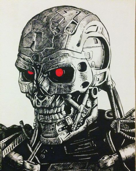 Terminator Tattoo, Pop Art Comic Girl, Movie Tattoos, Graphic Design Images, Best Anime Drawings, Dark Artwork, Tattoo Style Drawings, Pop Art Comic, Dark Anime Guys