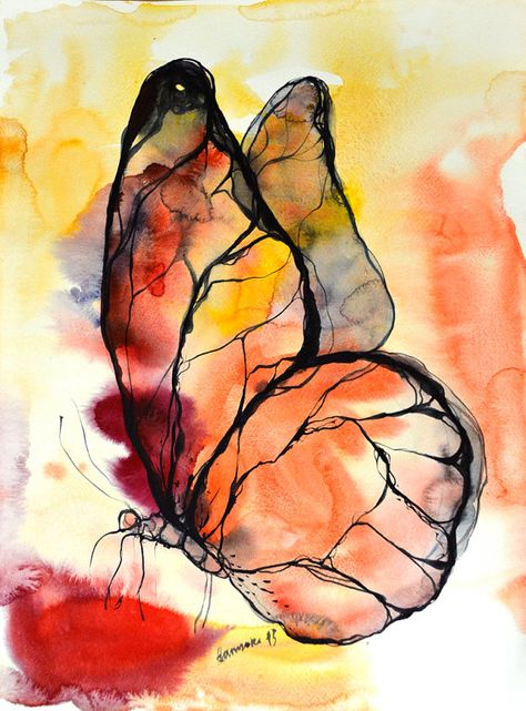 Butterfly Watercolor Painting, Watercolor Art Diy, Watercolor Art Journal, Simple Watercolor, Watercolor Art Paintings, Hotel Office, Watercolor Pictures, Watercolor Paintings Easy, Watercolor Art Lessons