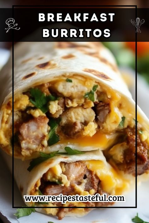 Start your day right with these hearty Breakfast Burritos filled with scrambled eggs, hash browns, and savory sausage, all wrapped in a warm tortilla. Perfect for a filling breakfast or brunch! Homemade Breakfast Burritos, Best Breakfast Burritos, Pork Breakfast Sausage, Sausage Wrap, Fluffy Scrambled Eggs, Crispy Hashbrowns, Breakfast Burritos Recipe, Breakfast Burrito, Burritos Recipe