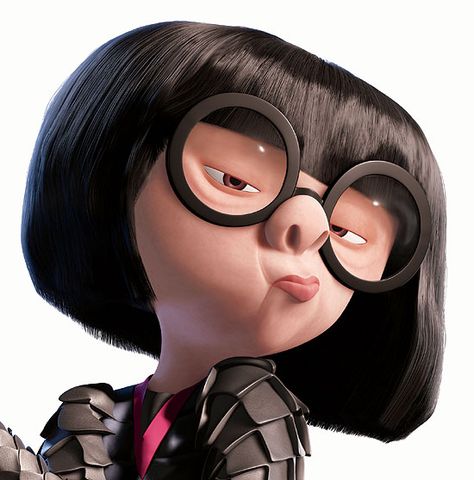 Edna Mold Wearing Glasses, The Incredibles, Hair, Black