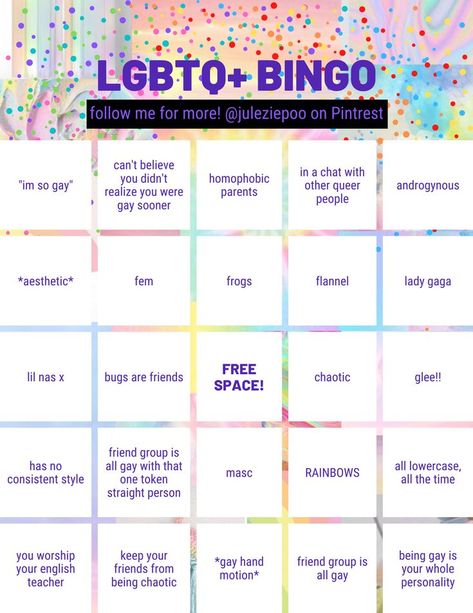 Lgbtq Bingo Template, Lgbtq Club Activities, Lgbtq Bingo, Bingo Meme, Gsa Ideas, Camping Bingo, Template Game, Bingo Books, Pride 2024