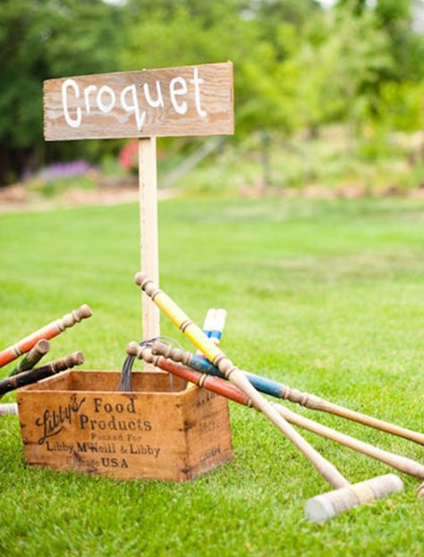 cute croquet setup Croquet Party, Lawn Games Wedding, Engagement Party Themes, Lawn Party, Garden Games, Summer Garden Party, Heritage Crafts, Picnic Wedding, Lawn Games