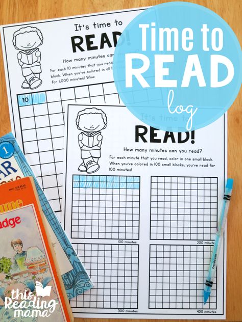 A couple of summers ago, I posted a reading log that my younger kids could color in as they read. As my kids age, they still like to color. So this summer, I have a printable reading log that zones in on minutes spent reading. *This post contains affiliate links. **The free reading log download … Reading Log Minutes, Summer Reading Log, Reading Homework, Reading Log Printable, Summer Reading Challenge, Reading Charts, Reading Logs, Book Log, Reading Tracker