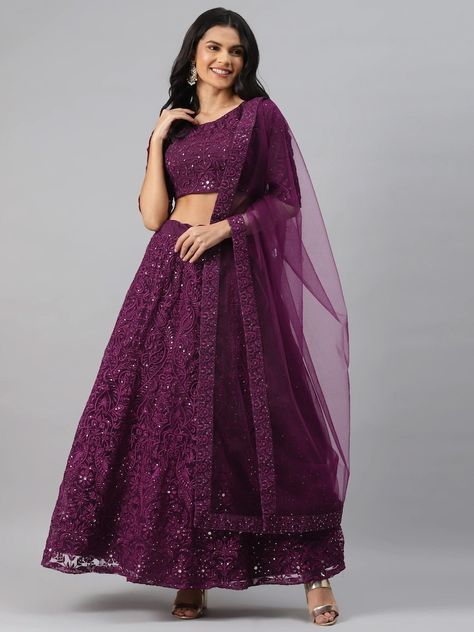 Long Skirt And Top, Wine Colored Dresses, Combination Dresses, Indian Outfits Lehenga, Reception Lehenga, Fancy Saree, Stitched Lehenga, Latest Bridal Dresses, Indian Saree Blouses Designs