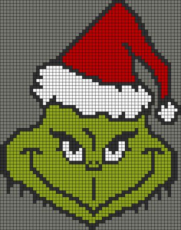 Alpha pattern #58479 | BraceletBook Cross Stitch Grinch Patterns, Christmas Crochet Pixel Grid, Grinch Knitting Pattern, Grinch Alpha Pattern, Grinch Cross Stitch Pattern Free, Grinch Knitting Pattern Free, Plastic Canvas Grinch Patterns, Grinch Perler Bead Patterns, Grinch Pixel Art