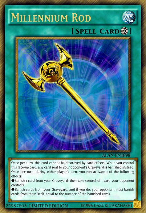 Millennium Rod by ALANMAC95.deviantart.com on @DeviantArt Anime Hypebeast, Millennium Items, Ace Cards, Yugioh Dragon Cards, Flying Type Pokemon, Yugioh Decks, Custom Yugioh Cards, Yugioh Dragons, Yugioh Collection