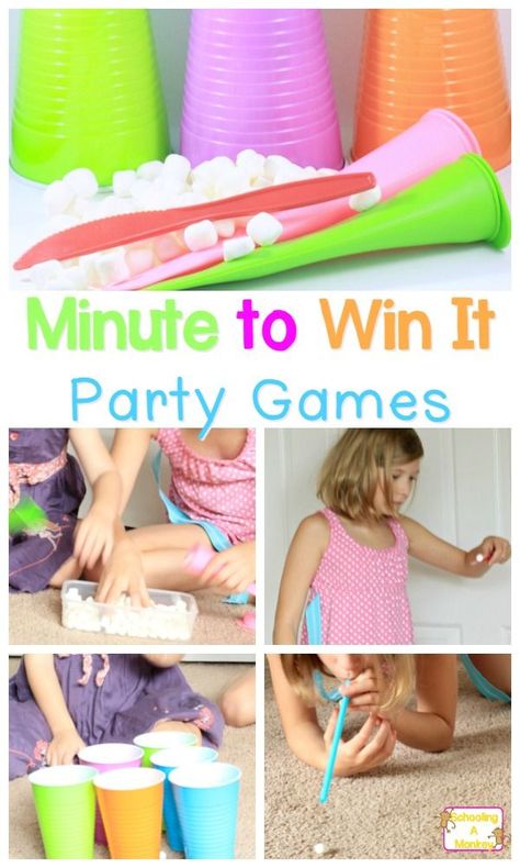 Looking for fun tween party games? These kids minute to win it games use marshmallows for inspired, simple, and indoor fun! Your kids will have a blast! Indoor Party Games, Indoor Birthday Parties, Birthday Games For Kids, Party Games For Kids, Indoor Birthday, Indoor Party, Birthday Party Games For Kids, Slumber Party Games, Minute To Win