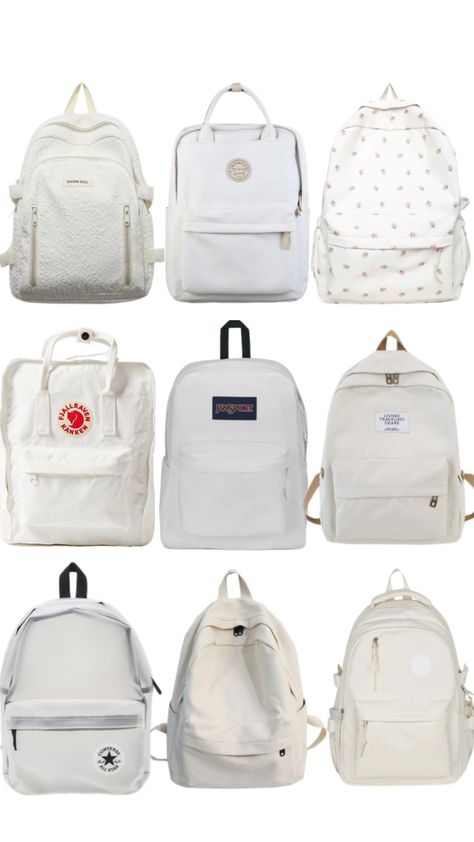 #school #backtoschool #backpackessentials #backpack #highschool #white cute back to school backpacks 🤍 Backpack Highschool, School Backpacks Highschool, Cute Backpacks For Highschool, Highschool Backpack, School Highschool, Backpack Essentials, Back To School Backpacks, Cute Backpacks, School Backpacks