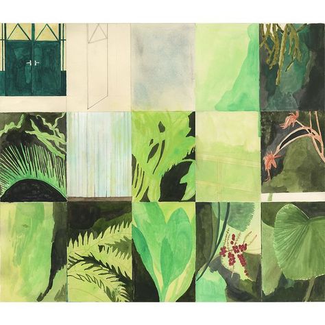 Gouache Pattern Painting, Green Plant Art, Drawing Gouache, Drawing Plants, Botanical Drawing, Watercolor Plants, The Greenhouse, Sketchbook Art Journal, Plant Painting