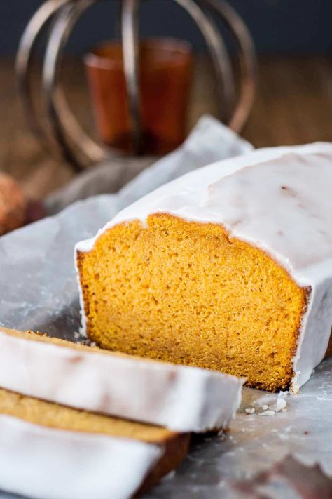 Pumpkin loaf with a couple slices cut from it. One Bowl Pumpkin Bread, The Best Pumpkin Bread, Best Pumpkin Bread, Pumpkin Eater, Pumpkin Loaf, Best Pumpkin, Quick Breads, Baking Sweets, Dessert Bread