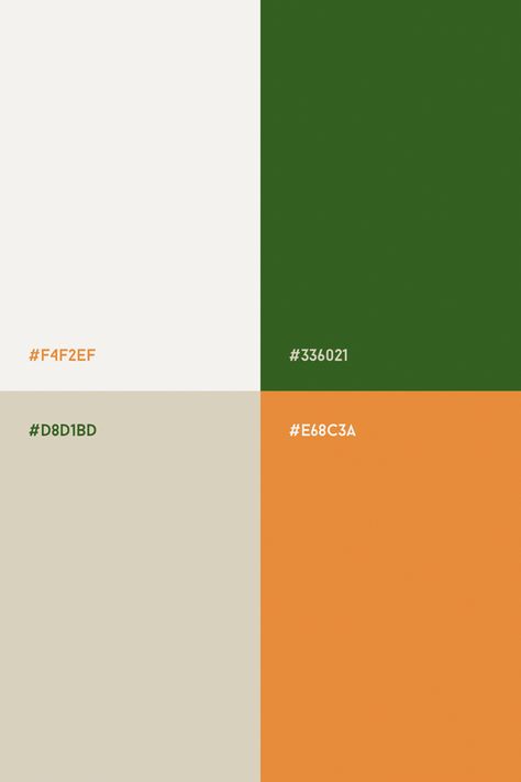 Green and orange color palette with beige and white. Brand colors Orange Green Palette Color, Emerald Green Orange Color Palette, Green Orange White Wedding, Green And Orange Pallet Color, Burnt Orange Olive Green Color Schemes, Green Orange White Color Palette, Green And Off White Color Palette, Color Palette For Orange, Green Orange Tan Color Palette